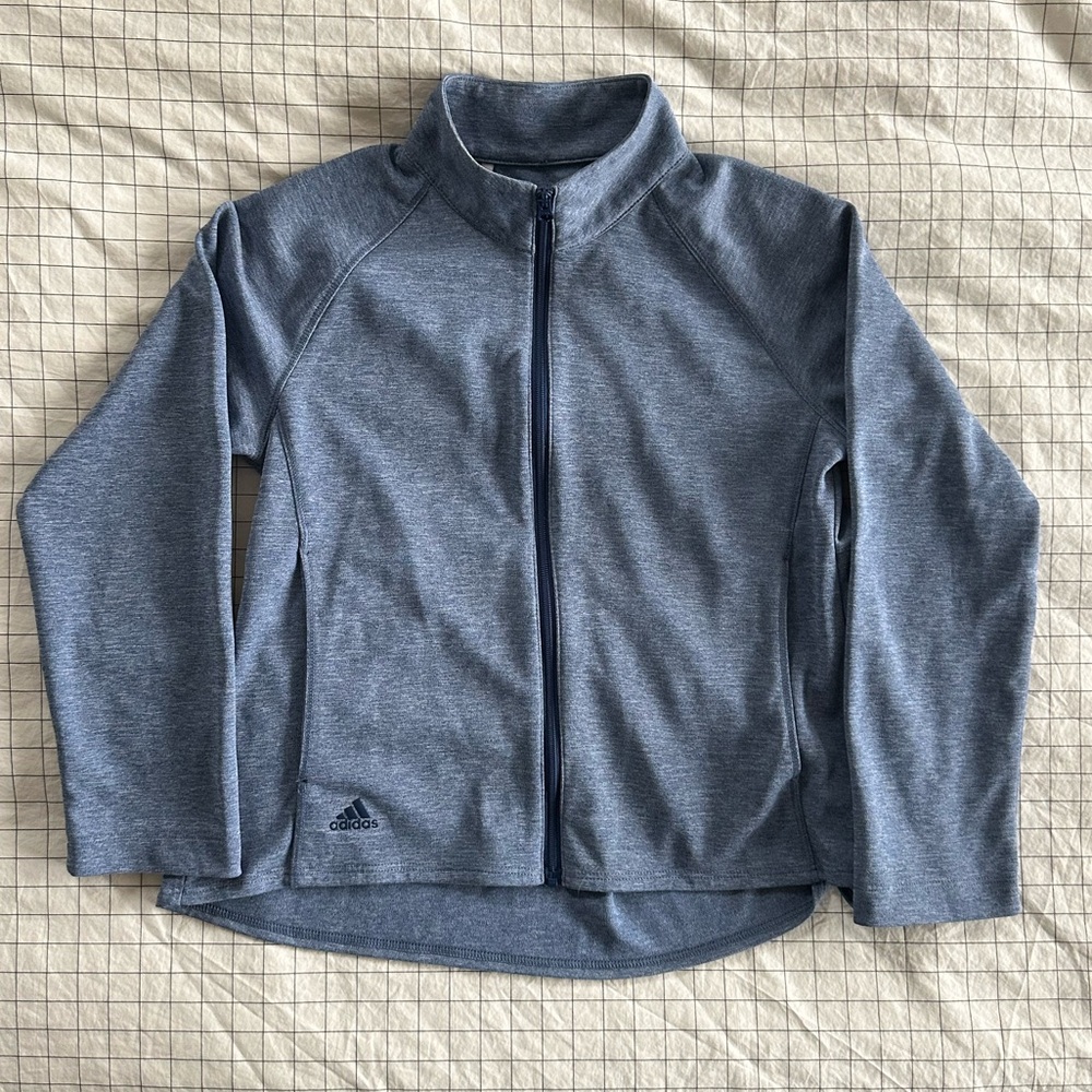 adidas Kids Heathered Blue Full-Zip Jacket